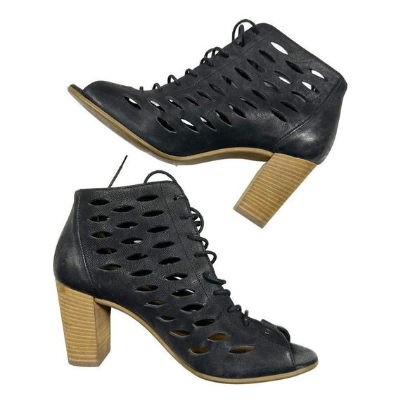 Paul Green Catalina Perforated Lace Up Leather Ankle Booties Boots Womens Size U - Picture 2 of 10